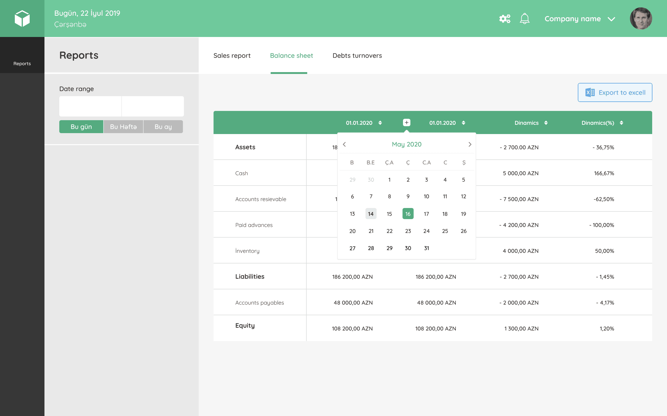 Prospect SMB - Reports Module - Custom Date Range