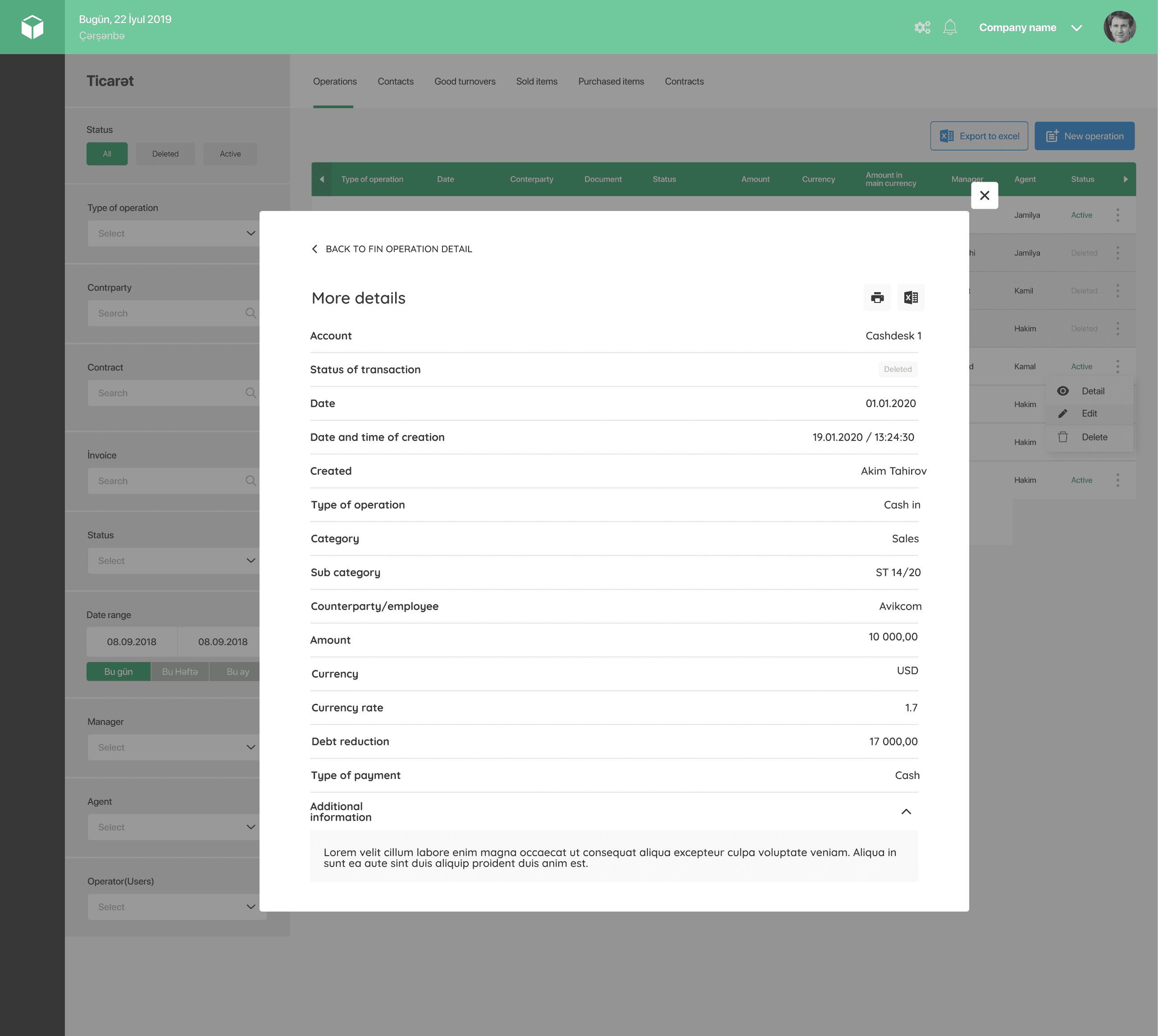 Prospect SMB - Sales Module - Sale Details