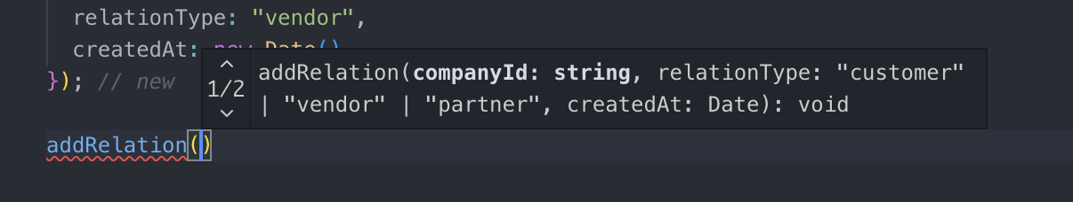 IntelliSense example